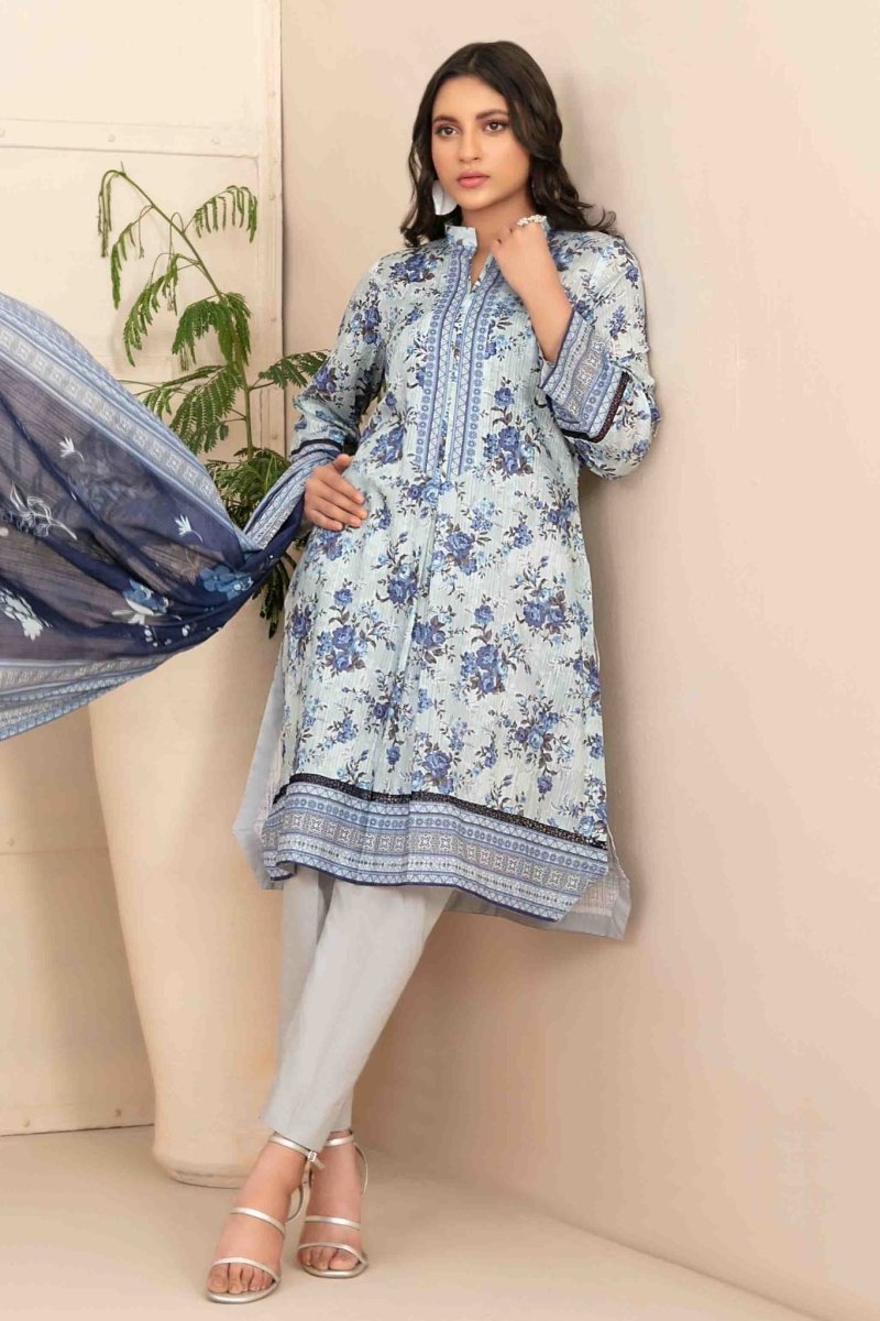 Tawakkal Fabrics 3 Piece Stitched Digital Printed Bana Dora Lawn Suit - D-1285