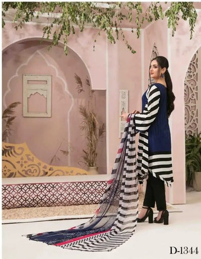 Amna Sohail By Tawakkal Fabrics 3 Piece Stitched Graceful Ensemble Suit D-1344