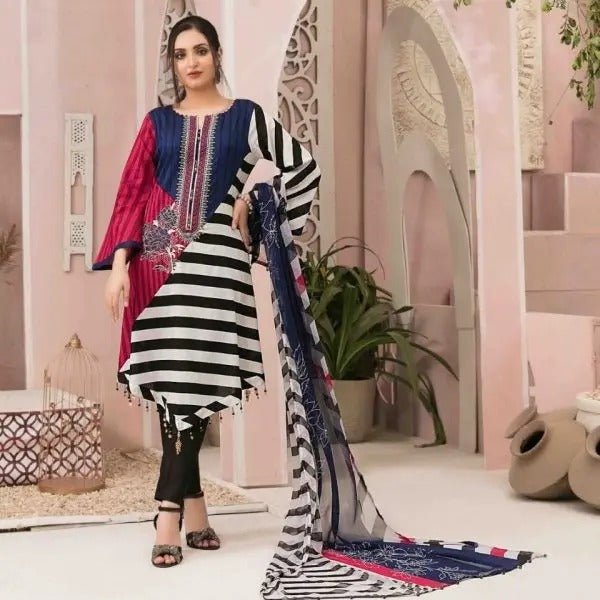 Amna Sohail By Tawakkal Fabrics 3 Piece Stitched Graceful Ensemble Suit D-1344