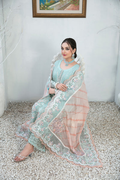 Tawakkal Fabrics 3 Piece Stitched Embroidered Chiffon Suit - D-1346