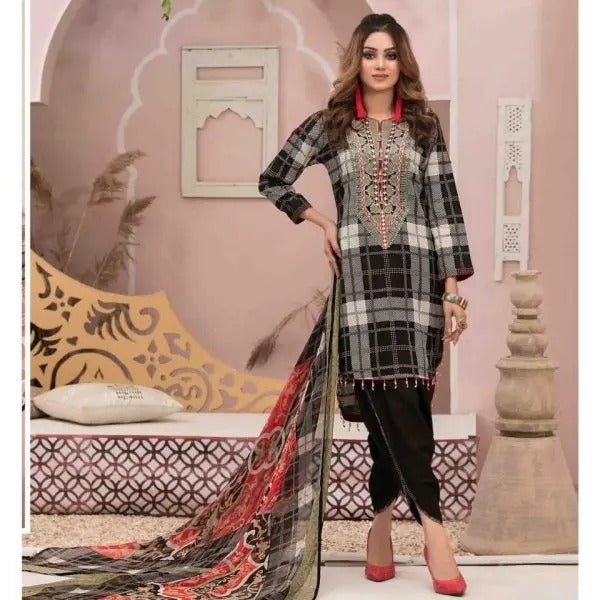 Amna Sohail By Tawakkal Fabrics 3 Piece Stitched Graceful Ensemble Suit D-1346