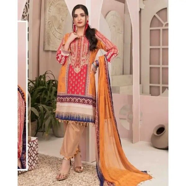 Amna Sohail By Tawakkal Fabrics 3 Piece Stitched Graceful Ensemble Suit D-1354