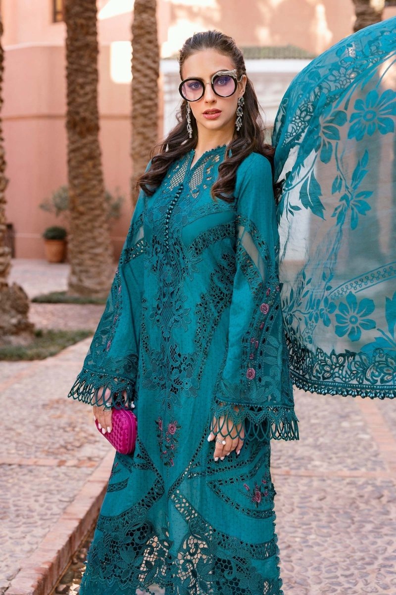 Maria. B 3 Piece Unstitched Embroidered Lawn Suit - D-2513-B