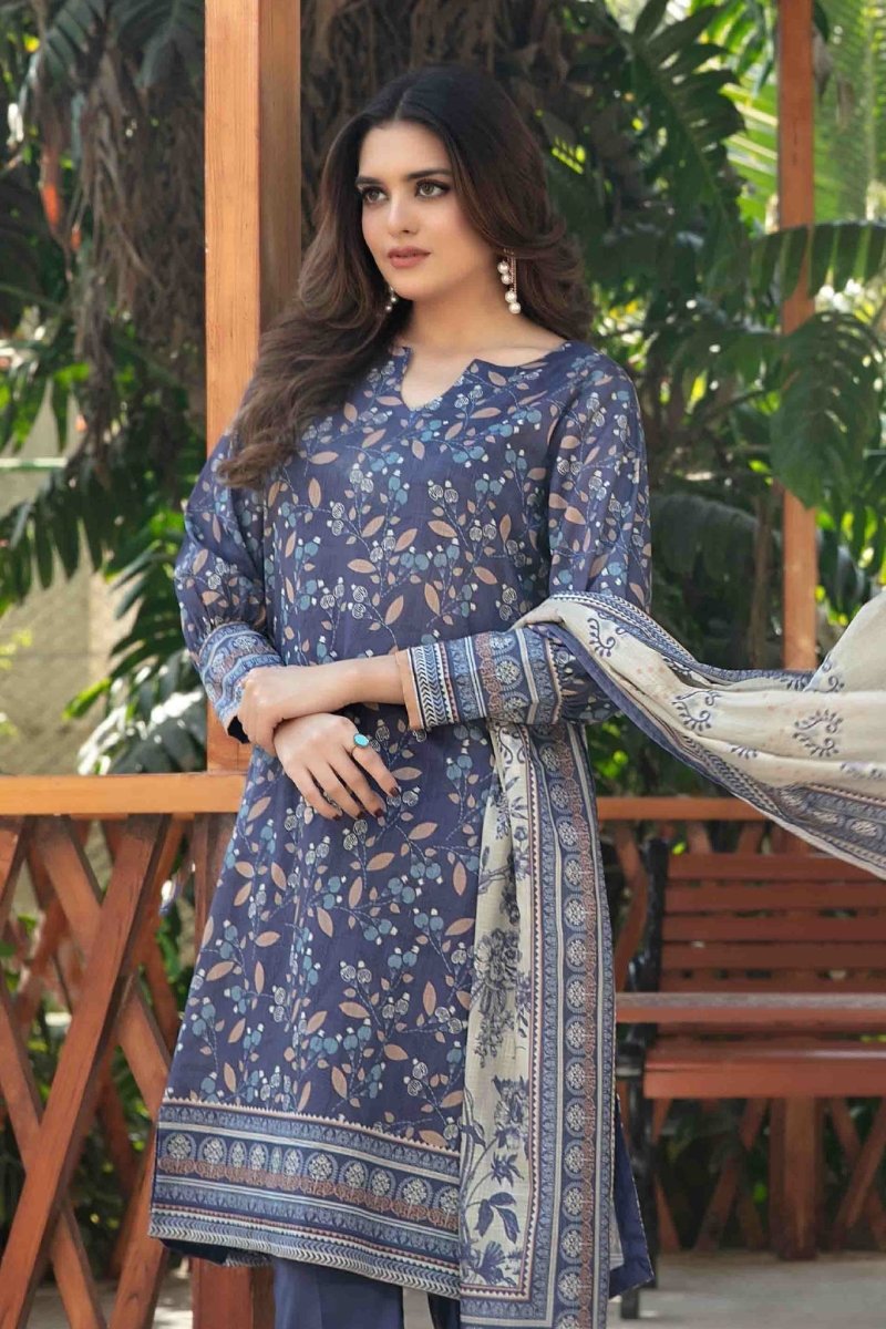 Tawakkal Fabrics 3 Piece Stitched Digital Printed Bana Dora lawn Suit - D-1411