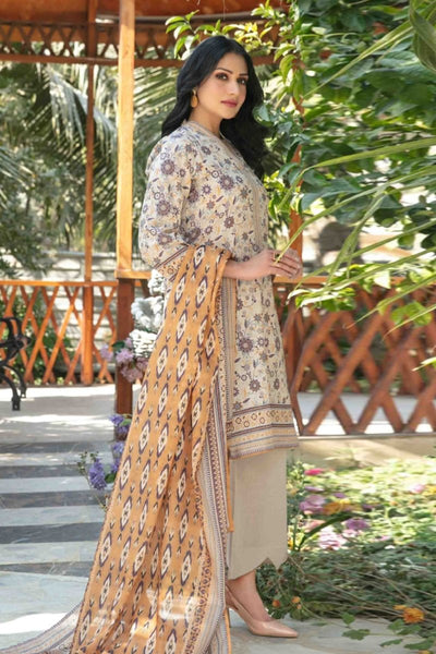 Tawakkal Fabrics 3 Piece Stitched Digital Printed Bana Dora lawn Suit - D-1412