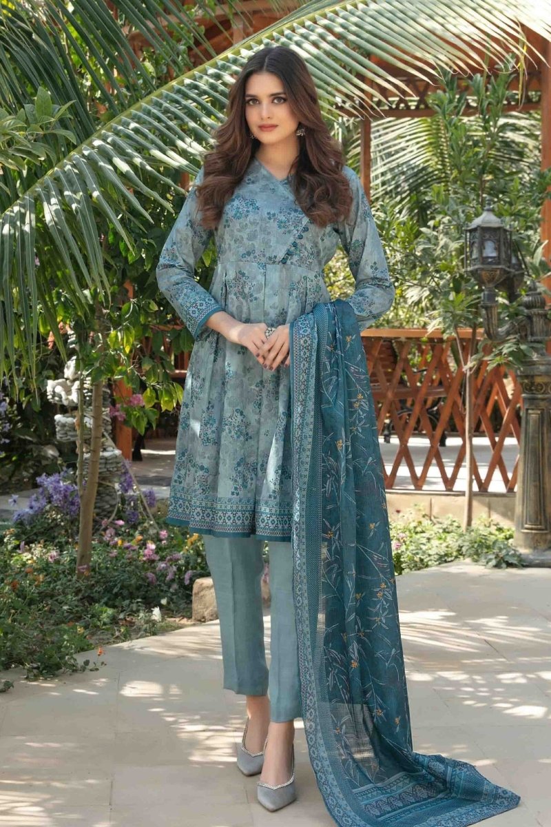 Tawakkal Fabrics 3 Piece Stitched Digital Printed Bana Dora lawn Suit - D-1414