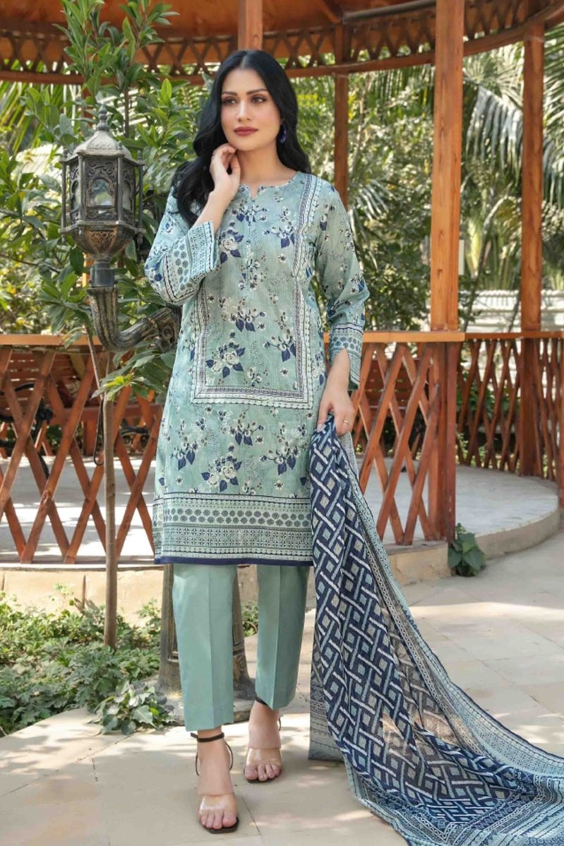 Tawakkal Fabrics 3 Piece Stitched Digital Printed Bana Dora lawn Suit - D-1416