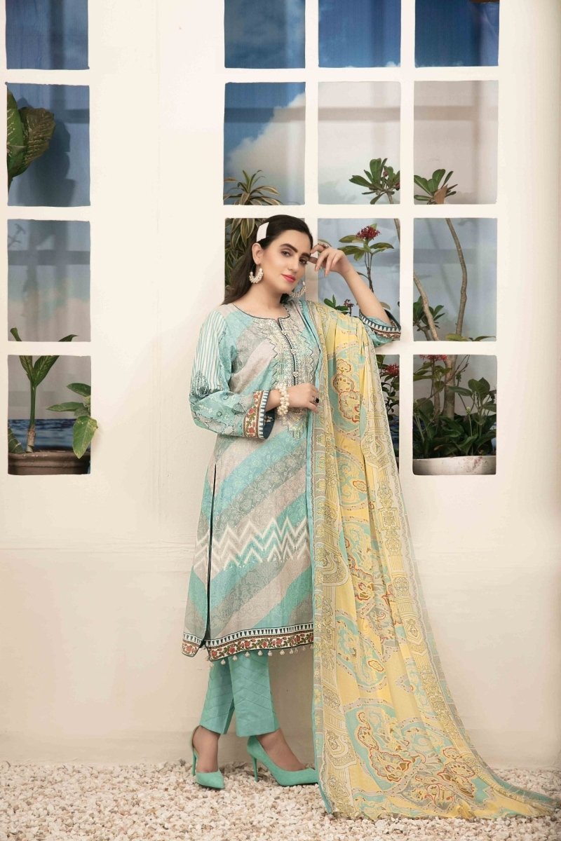 Amna Sohail By Tawakkal Fabrics 3 Piece Stitched Renee Chiffon Dupatta Suit D-1452-A