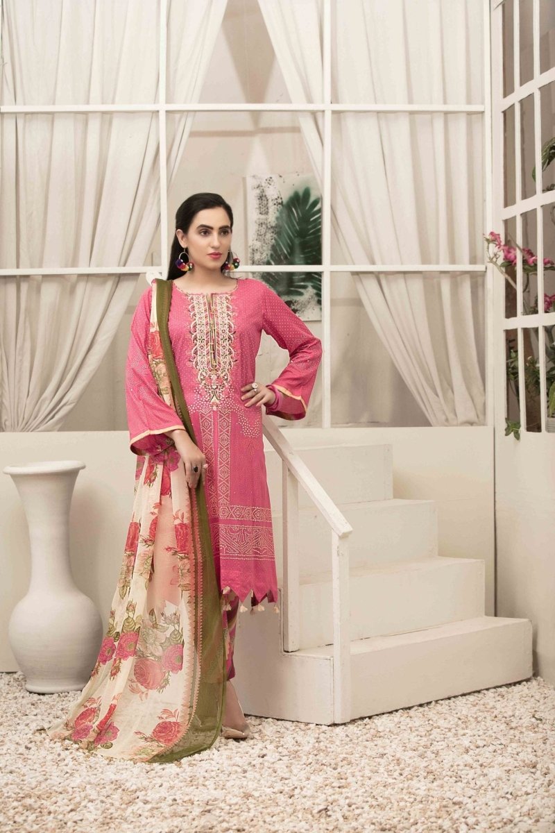 Amna Sohail By Tawakkal Fabrics 3 Piece Stitched Renee Chiffon Dupatta Suit D-1455-A