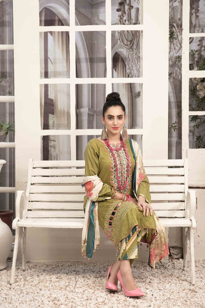 Amna Sohail By Tawakkal Fabrics 3 Piece Stitched Renee Chiffon Dupatta Suit D-1455-B