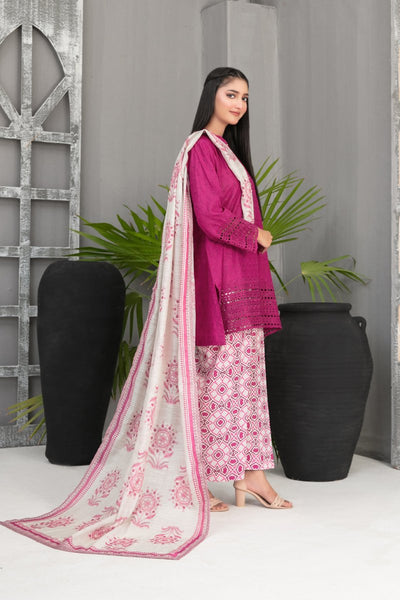 Tawakkal Fabrics 3 Piece Stitched Schiffli Embroidered Lawn Suit - D-2092