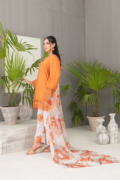 Tawakkal Fabrics 3 Piece Stitched Schiffli Embroidered Lawn Suit - D-2097