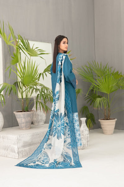 Tawakkal Fabrics 3 Piece Stitched Schiffli Embroidered Lawn Suit - D-2100