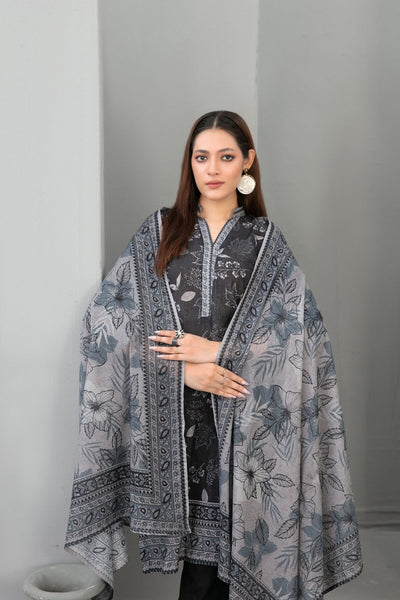 Tawakkal Fabrics 3 Piece Stitched Monochrome Digital Printed Lawn Suit - D-2193