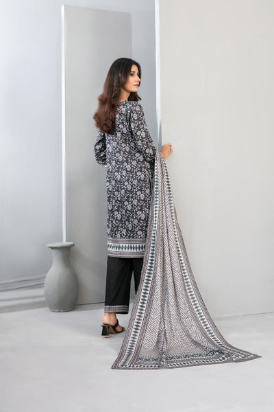Tawakkal Fabrics 3 Piece Stitched Monochrome Digital Printed Lawn Suit - D-2194