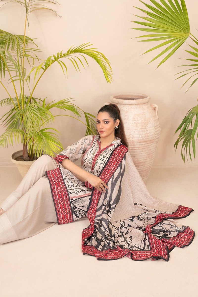 Tawakkal Fabrics 3 Piece Stitched Digital Printed Lawn Suit - D-2197