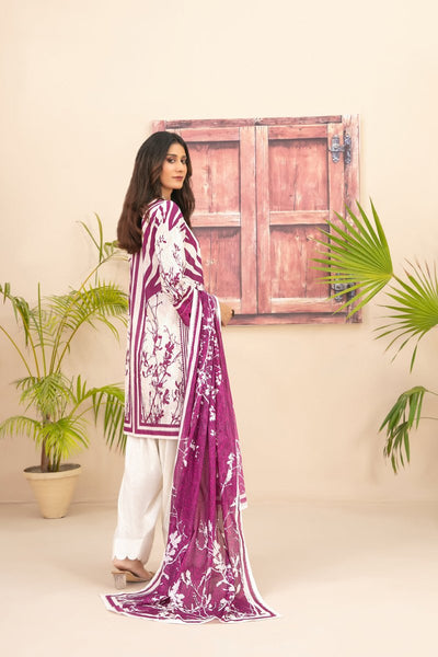 Tawakkal Fabrics 3 Piece Stitched Digital Printed Lawn Suit - D-2198