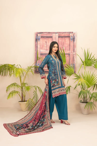 Tawakkal Fabrics 3 Piece Stitched Digital Printed Lawn Suit - D-2199
