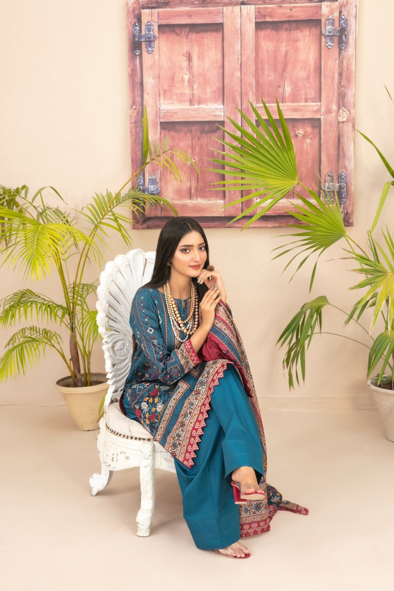 Tawakkal Fabrics 3 Piece Stitched Digital Printed Lawn Suit - D-2199