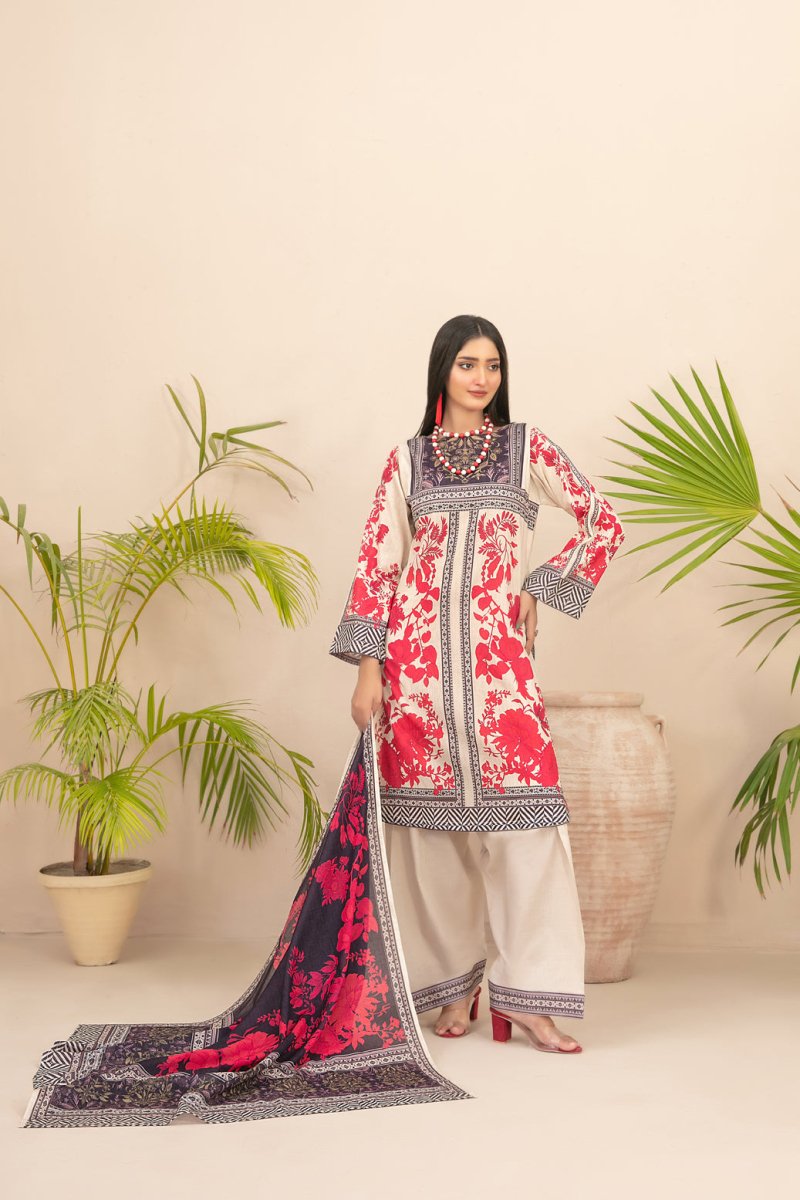 Tawakkal Fabrics 3 Piece Stitched Digital Printed Lawn Suit - D-2200