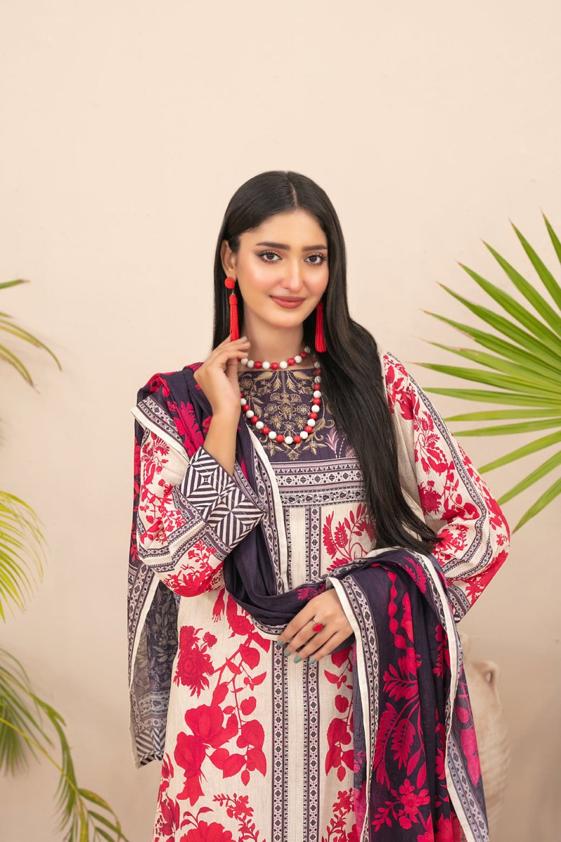 Tawakkal Fabrics 3 Piece Stitched Digital Printed Lawn Suit - D-2200