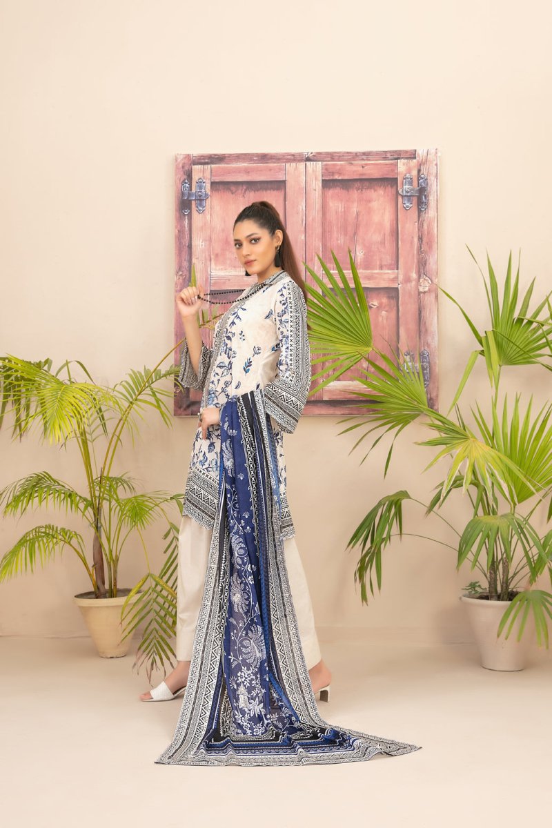 Tawakkal Fabrics 3 Piece Stitched Digital Printed Lawn Suit - D-2201