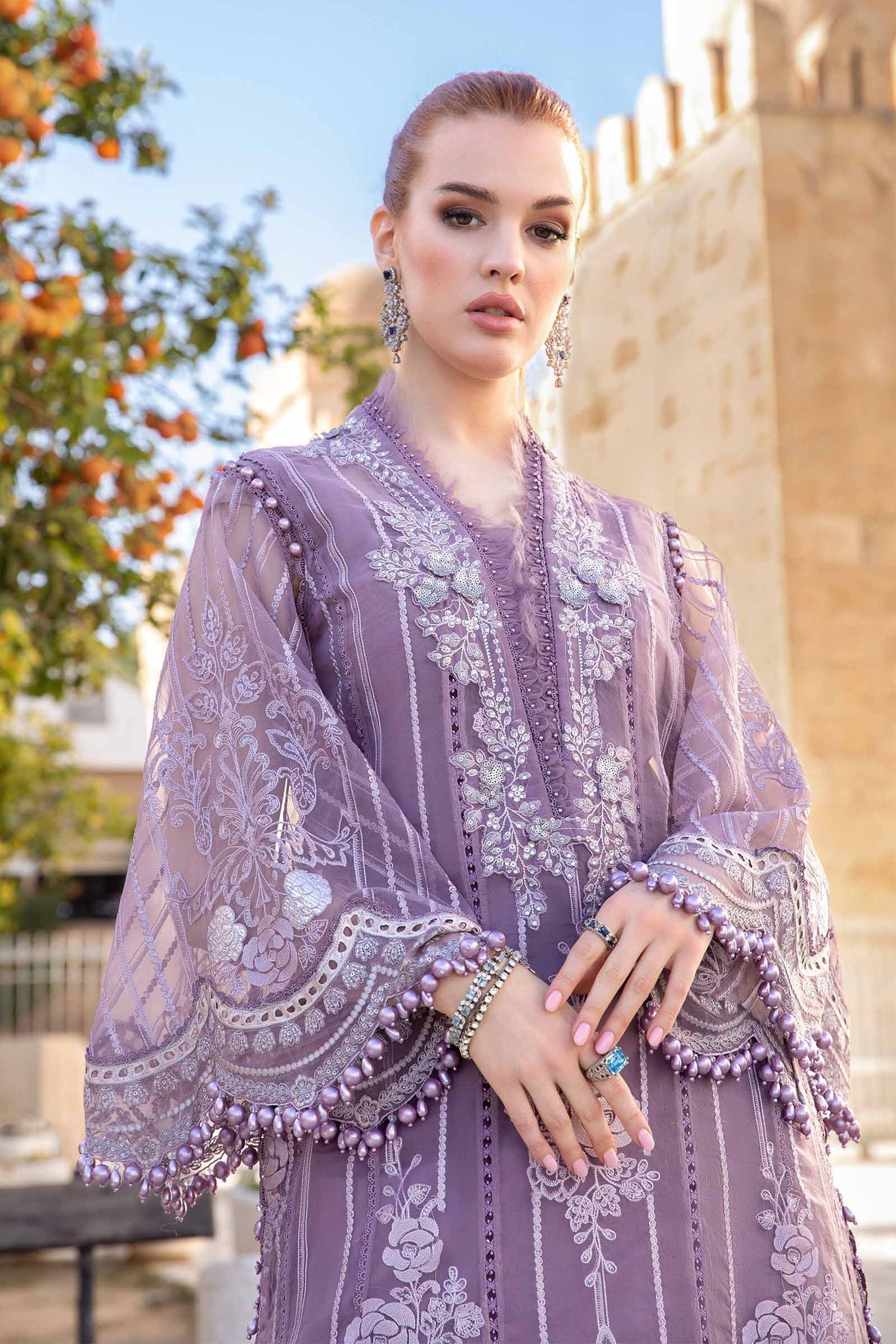 Maria. B 03 Piece Unstitched Printed Embroidered Lawn Suit - D-2401-A