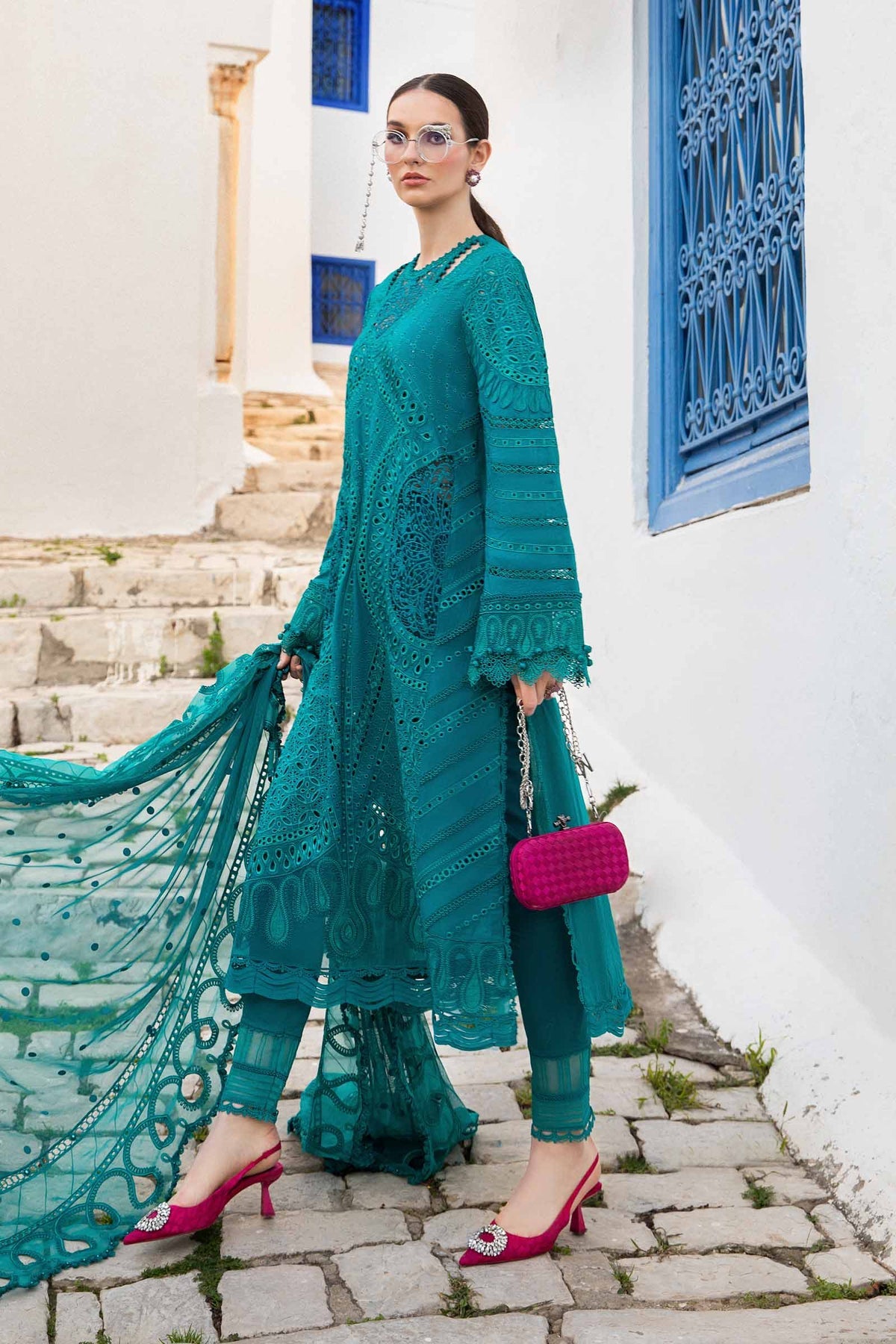 Maria. B 03 Piece Unstitched Printed Embroidered Lawn Suit - D-2402-A