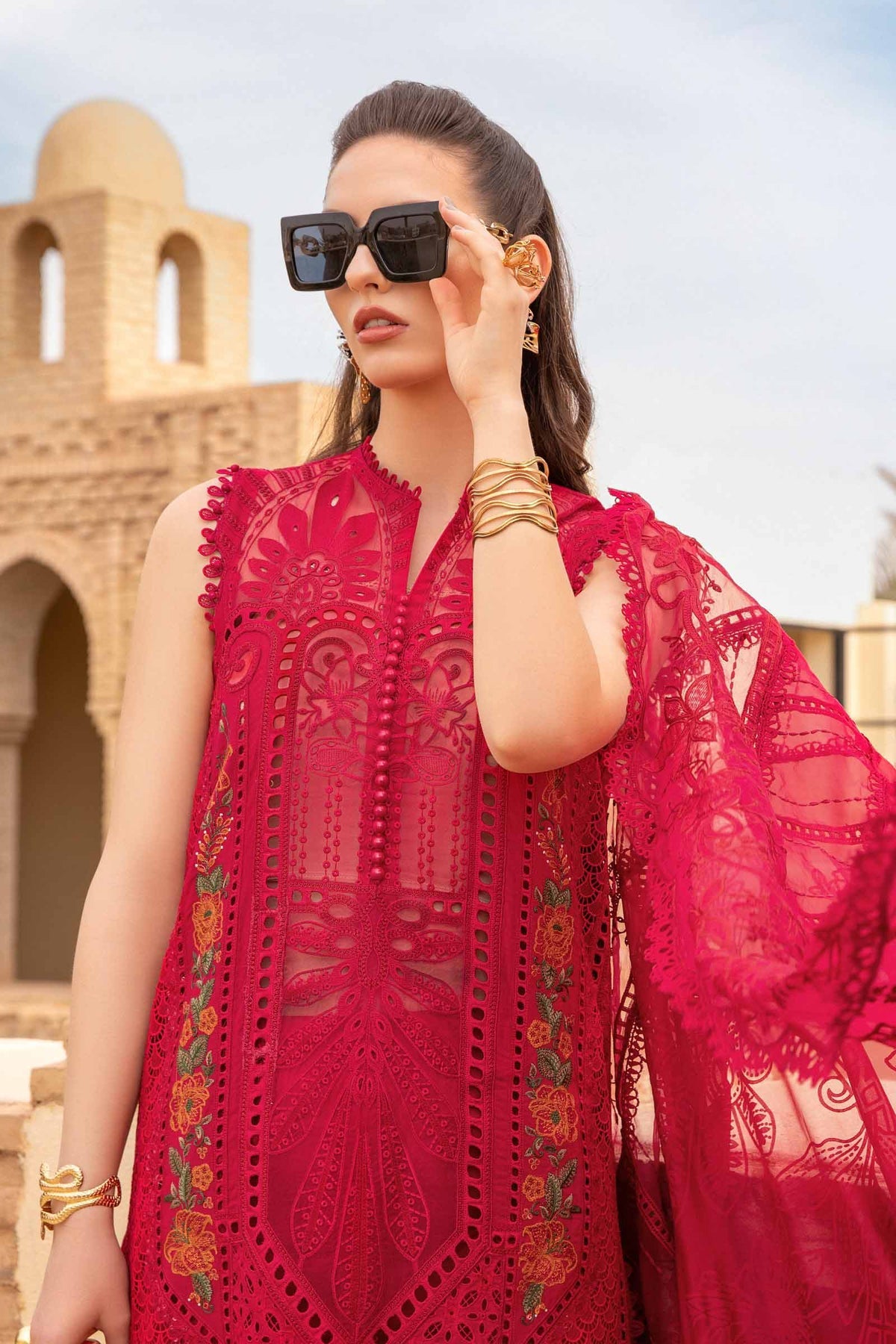 Maria. B 03 Piece Unstitched Printed Embroidered Lawn Suit - D-2404-A
