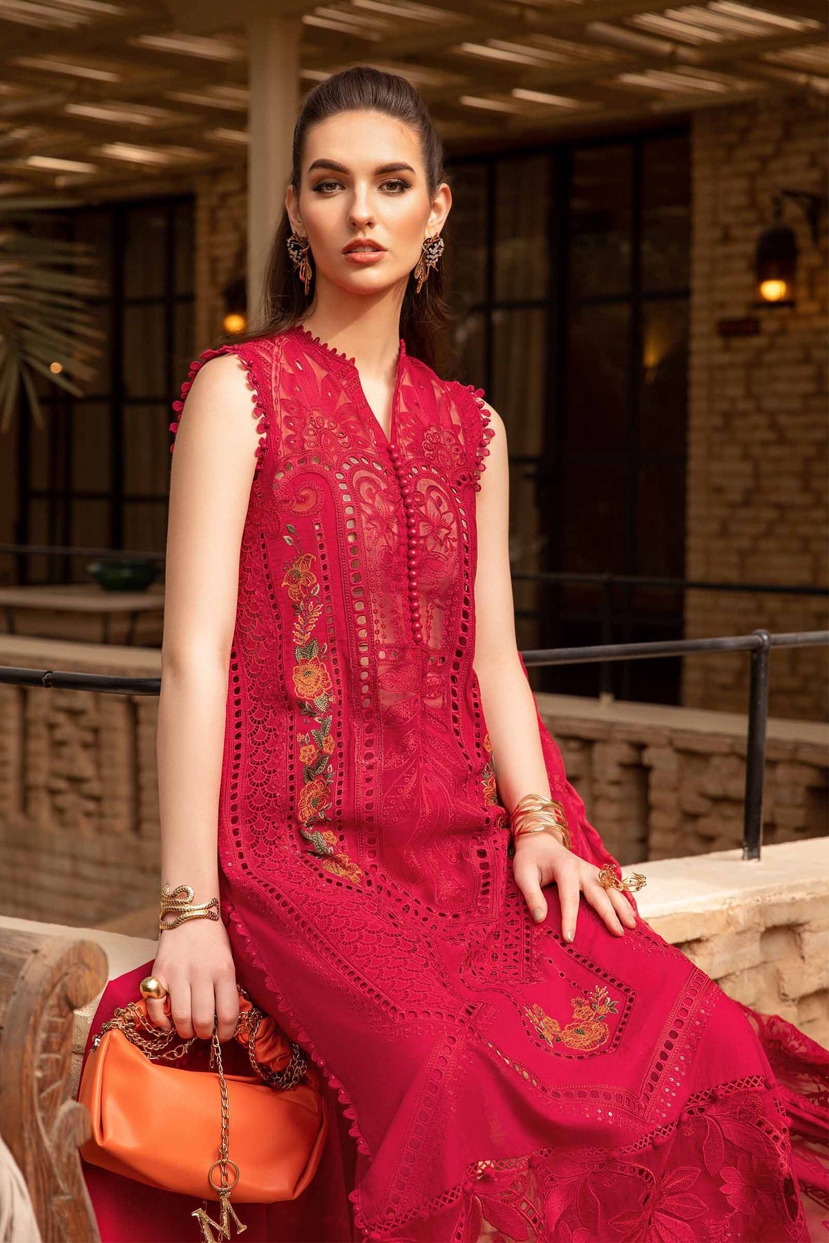 Maria. B 03 Piece Unstitched Printed Embroidered Lawn Suit - D-2404-A