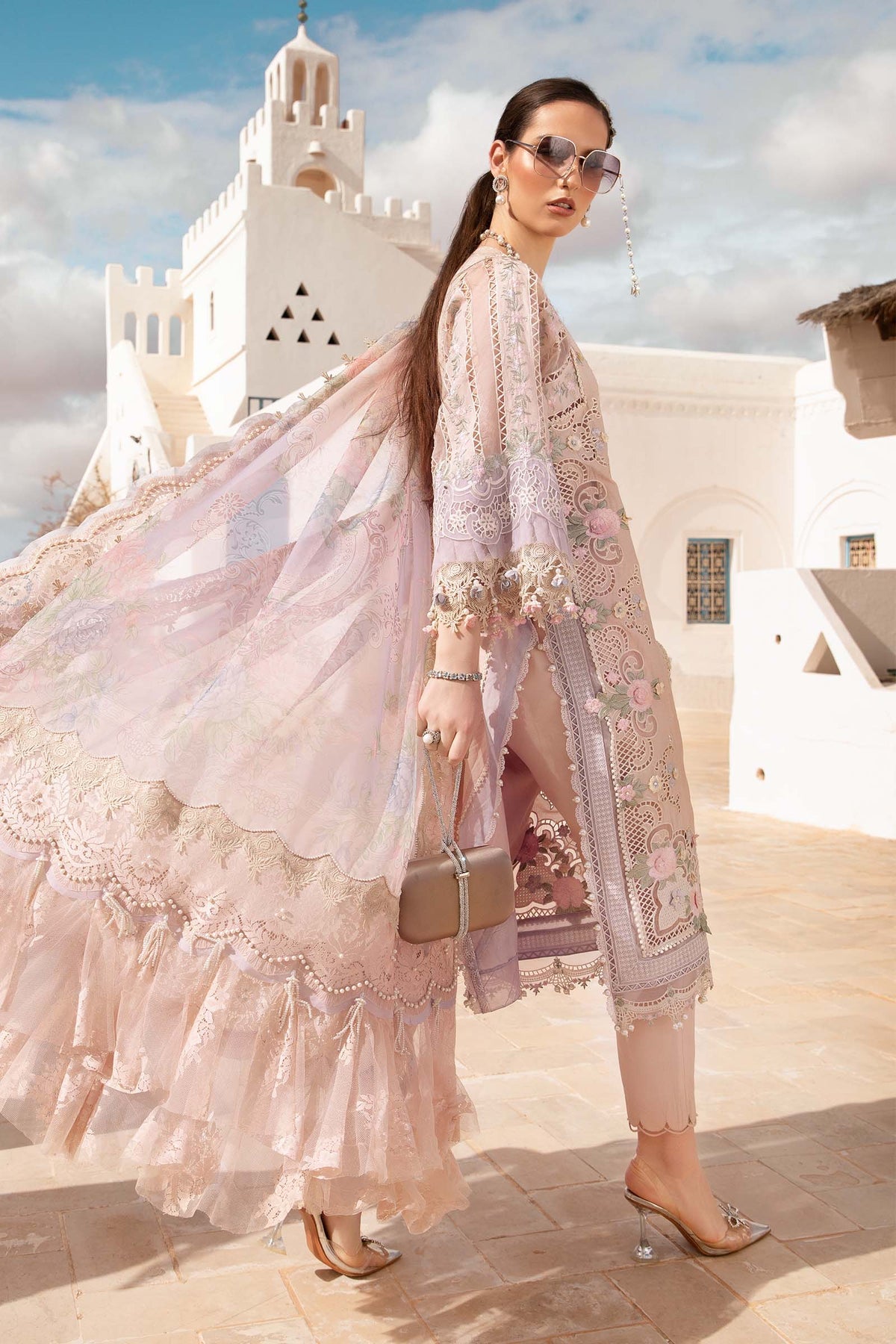 Maria. B 03 Piece Unstitched Printed Embroidered Lawn Suit - D-2406-A