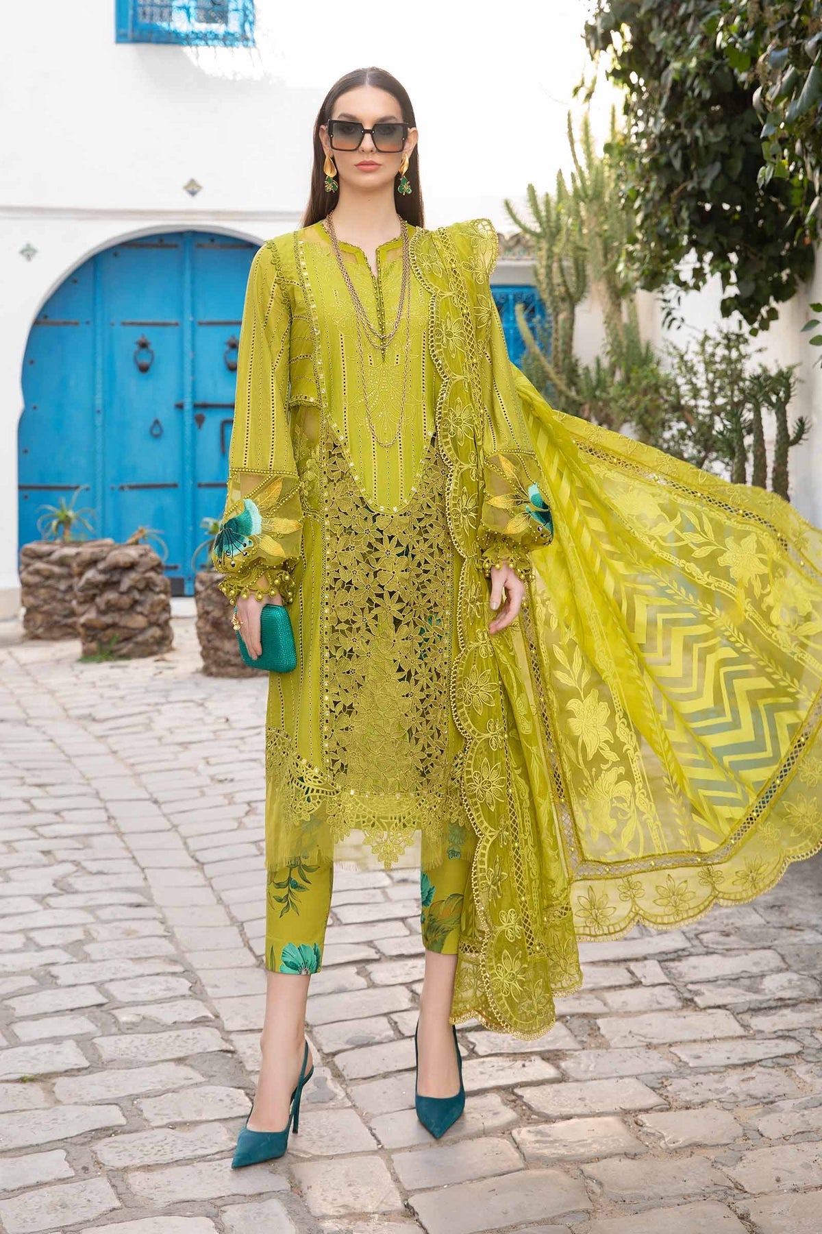 Maria. B 03 Piece Unstitched Printed Embroidered Lawn Suit - D-2408-A