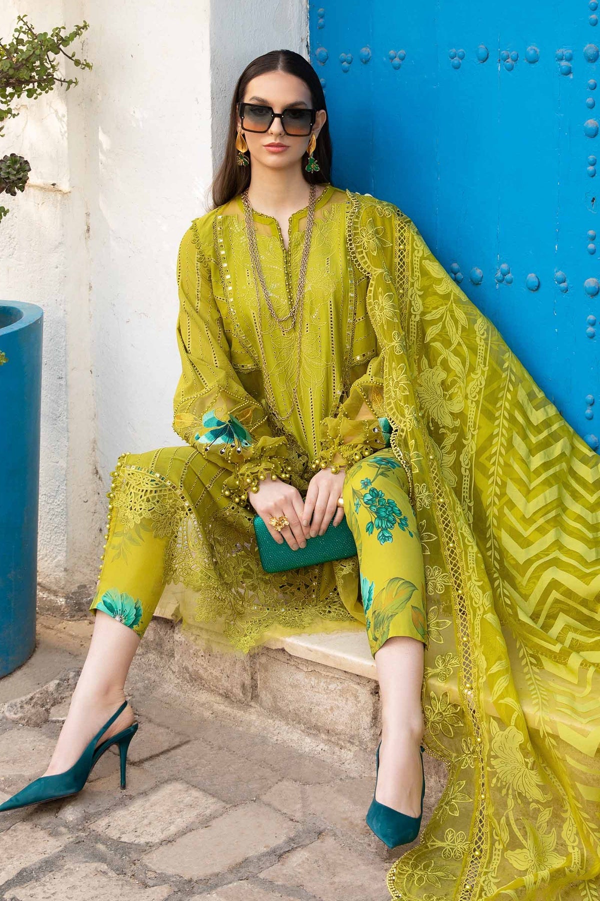 Maria. B 03 Piece Unstitched Printed Embroidered Lawn Suit - D-2408-A