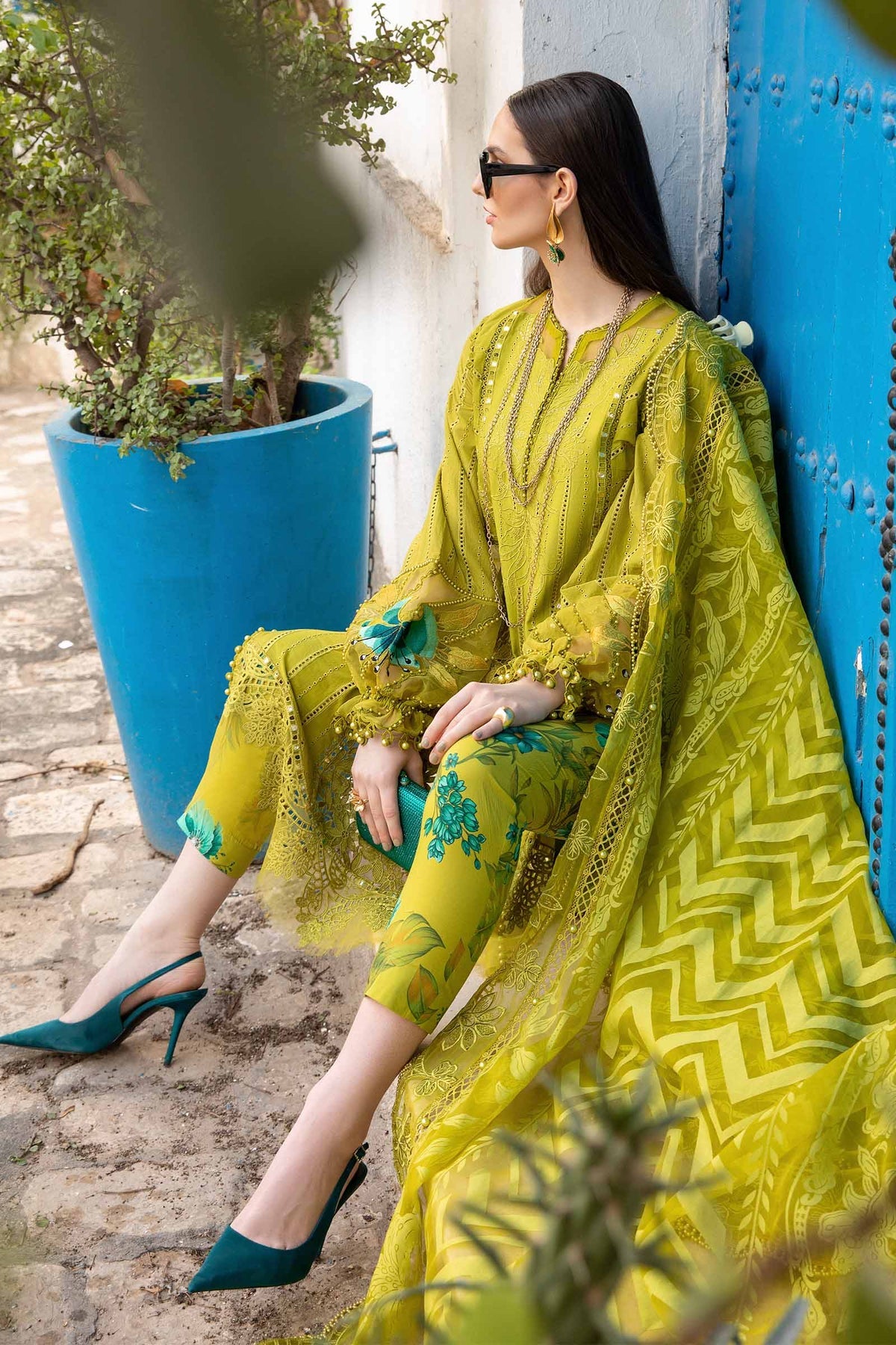 Maria. B 03 Piece Unstitched Printed Embroidered Lawn Suit - D-2408-A