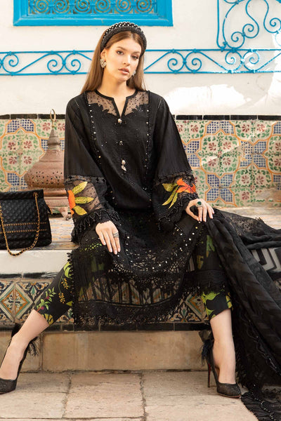 Maria. B 03 Piece Unstitched Printed Embroidered Lawn Suit - D-2408-B