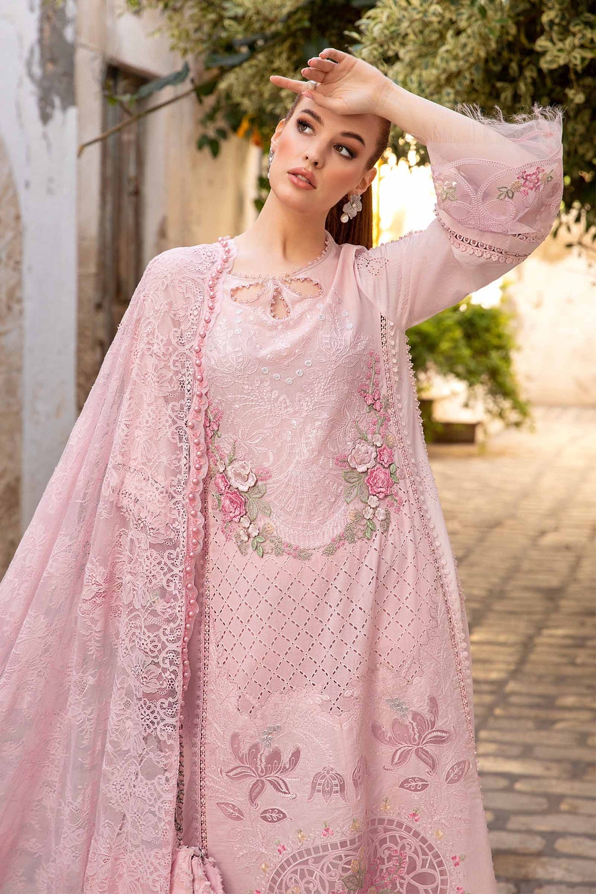 Maria. B 03 Piece Unstitched Printed Embroidered Lawn Suit - D-2411-A