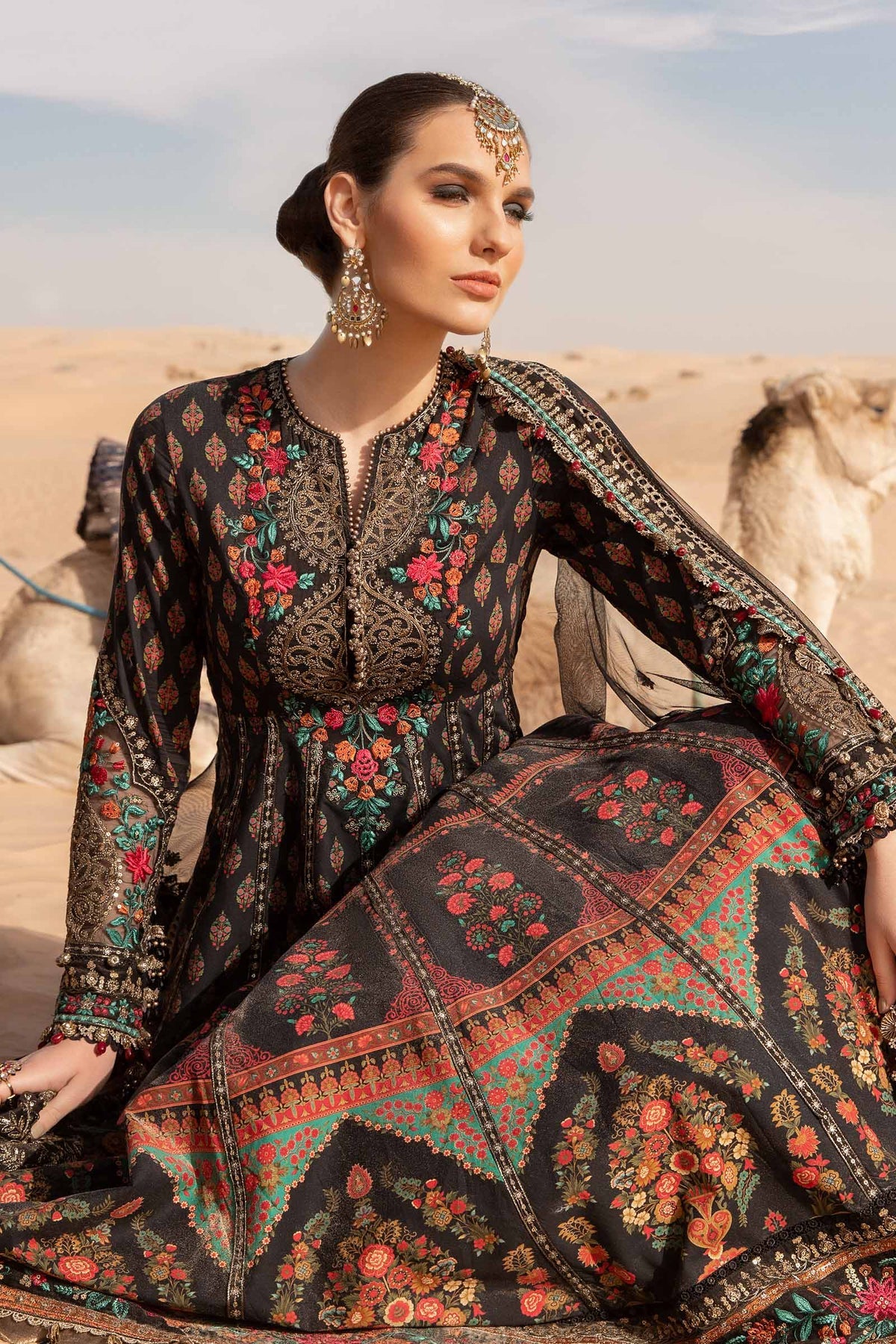 Maria. B 03 Piece Unstitched Printed Embroidered Lawn Suit - D-2413-B