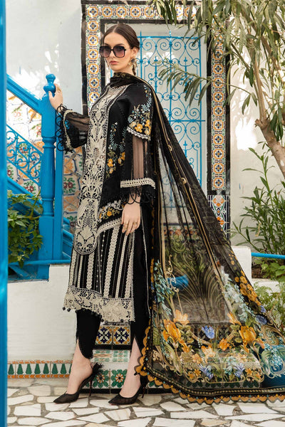 Maria. B 03 Piece Unstitched Printed Embroidered Lawn Suit - D-2415-B