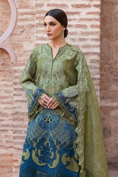 Maria. B 3 Piece Unstitched Embroidered Paper Cotton Suit - D-2501-A