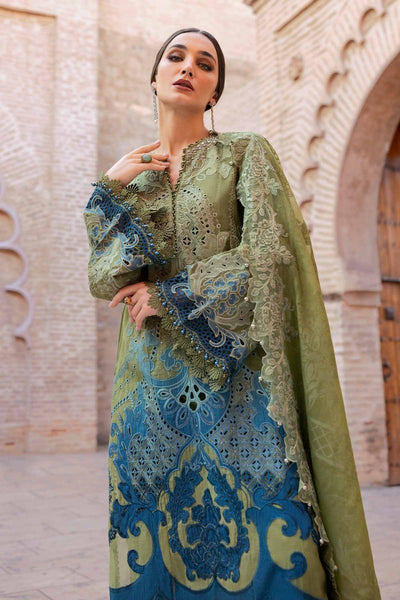 Maria. B 3 Piece Unstitched Embroidered Paper Cotton Suit - D-2501-A