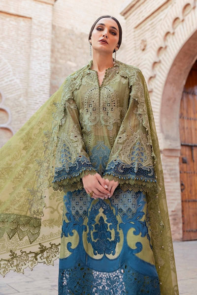 Maria. B 3 Piece Unstitched Embroidered Paper Cotton Suit - D-2501-A
