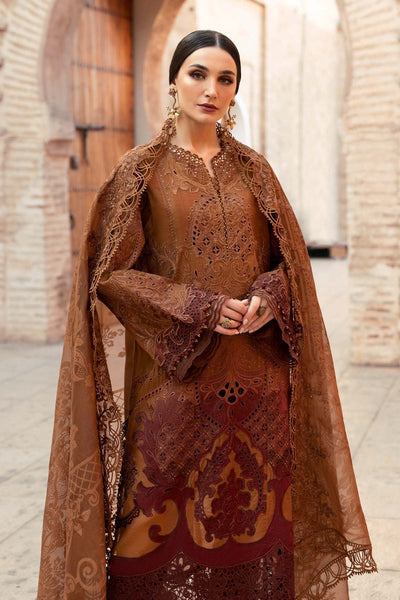 Maria. B 3 Piece Unstitched Embroidered Paper Cotton Suit - D-2501-B