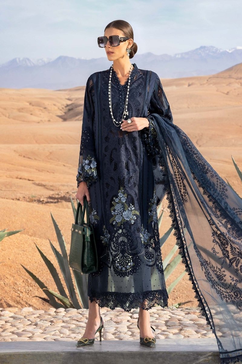 Maria. B 3 Piece Unstitched Embroidered Lawn Suit - D-2504-B