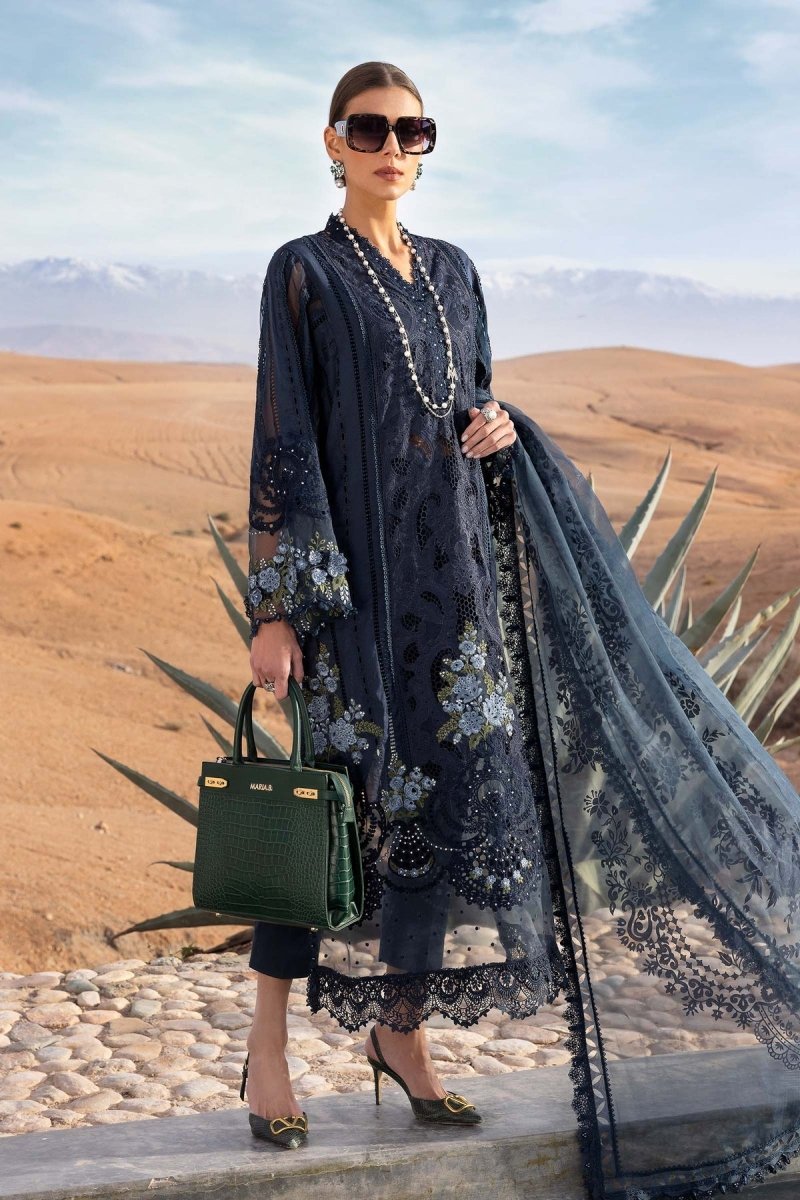 Maria. B 3 Piece Unstitched Embroidered Lawn Suit - D-2504-B