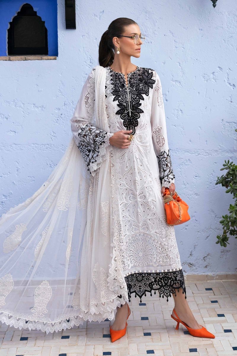 Maria. B 3 Piece Unstitched Embroidered Paper Cotton Suit - D-2505-A
