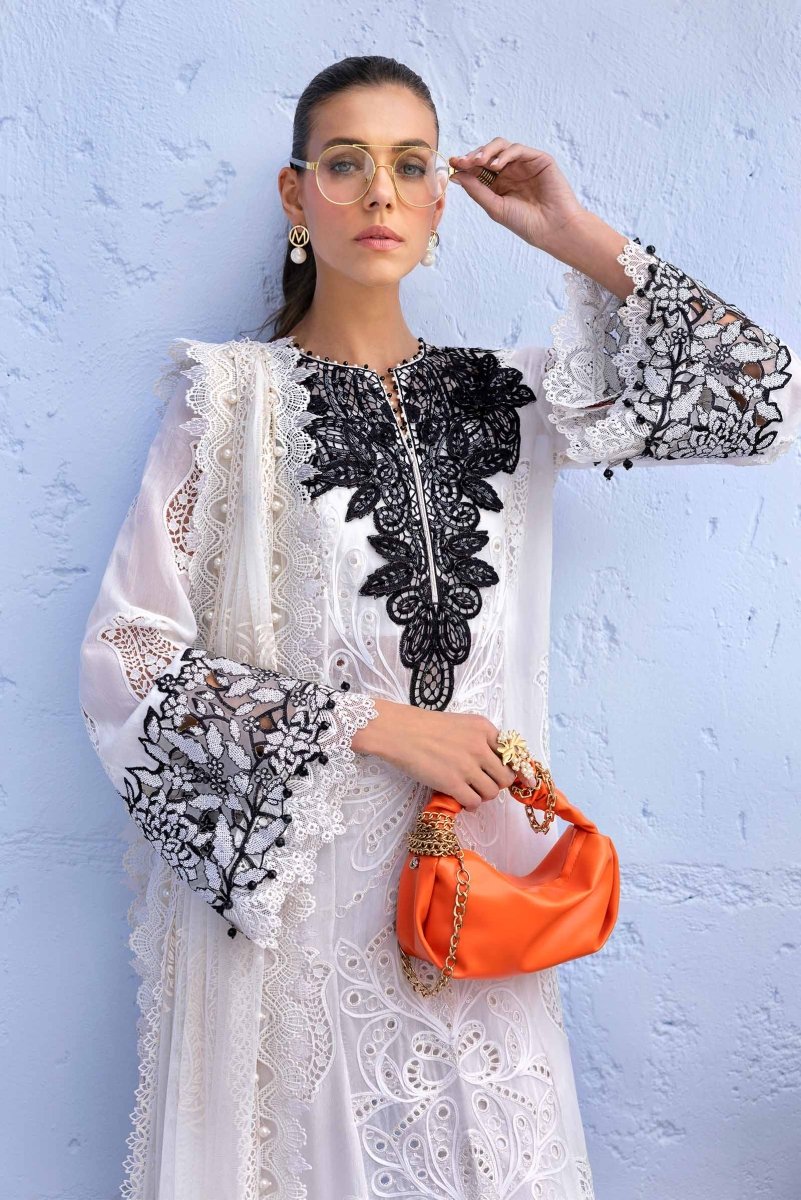 Maria. B 3 Piece Unstitched Embroidered Paper Cotton Suit - D-2505-A