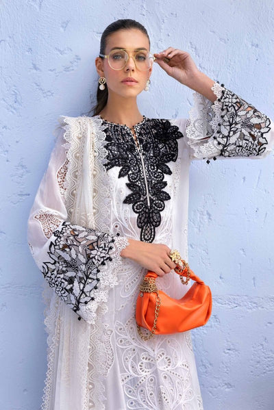 Maria. B 3 Piece Unstitched Embroidered Paper Cotton Suit - D-2505-A