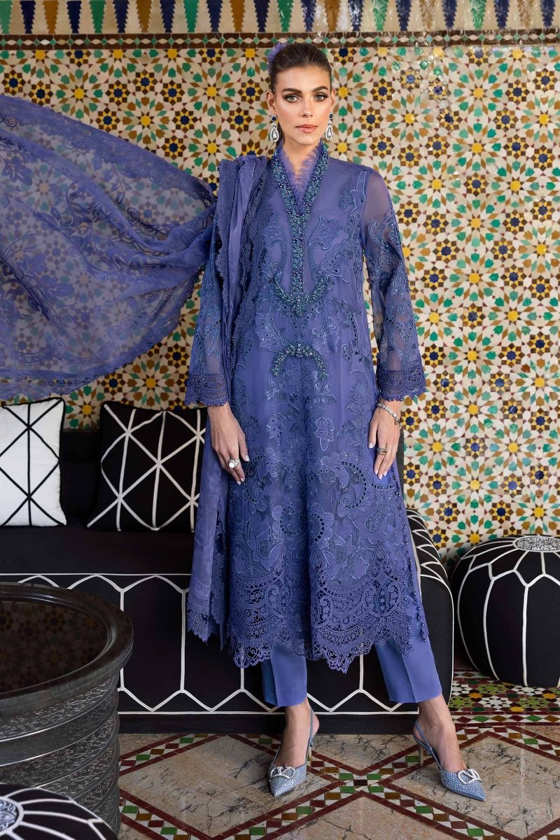 Maria. B 3 Piece Unstitched Embroidered Organza Suit - D-2506-B