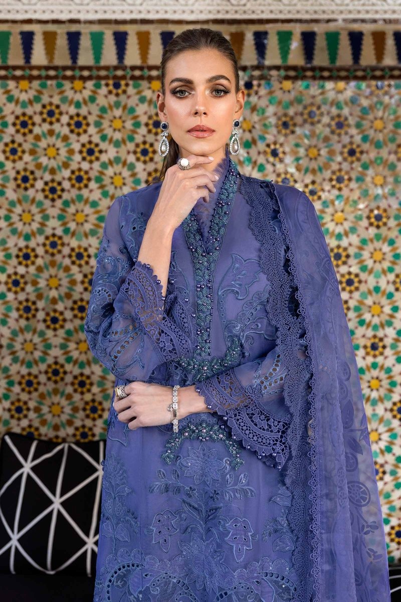 Maria. B 3 Piece Unstitched Embroidered Organza Suit - D-2506-B