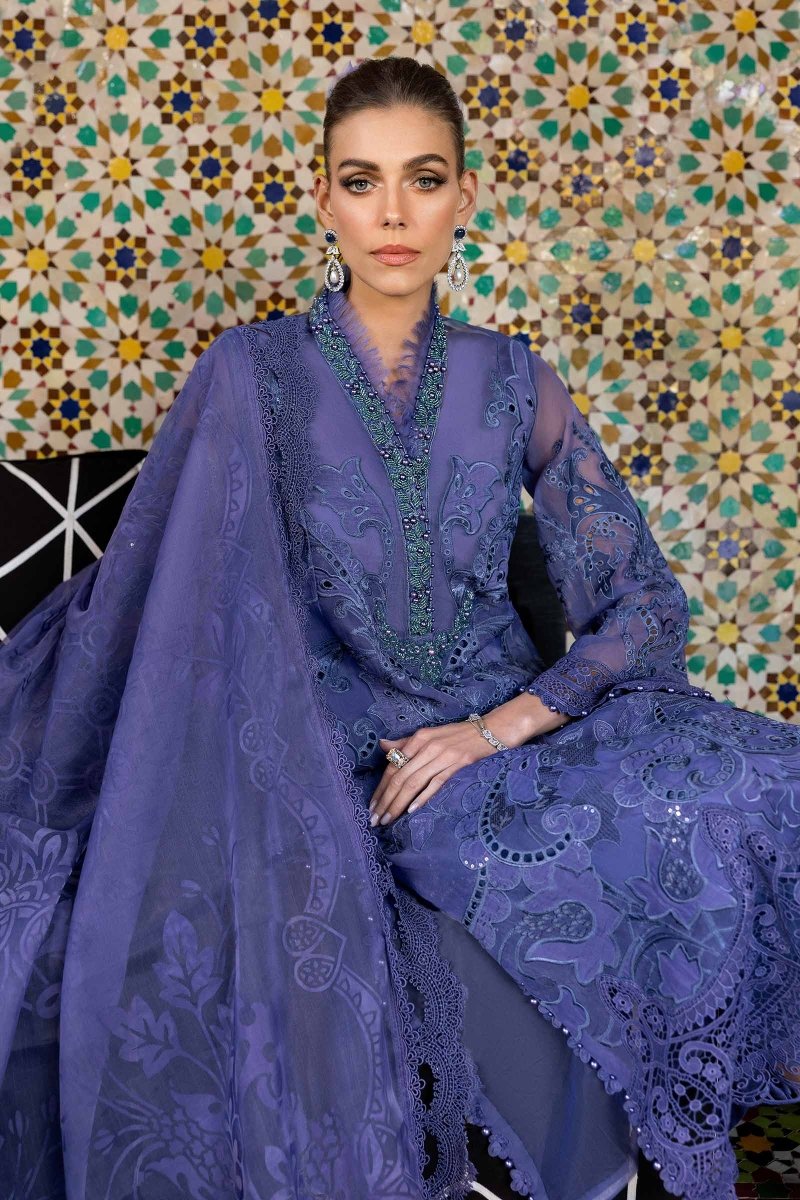 Maria. B 3 Piece Unstitched Embroidered Organza Suit - D-2506-B